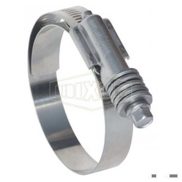 Constant Torque Worm Gear Clamp, 5-1/4 to 6-1/8 in Clamp, SS Band, Carbon Steel Bolt, Domestic